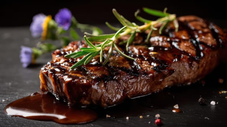 Honey-glazed grilled steak
